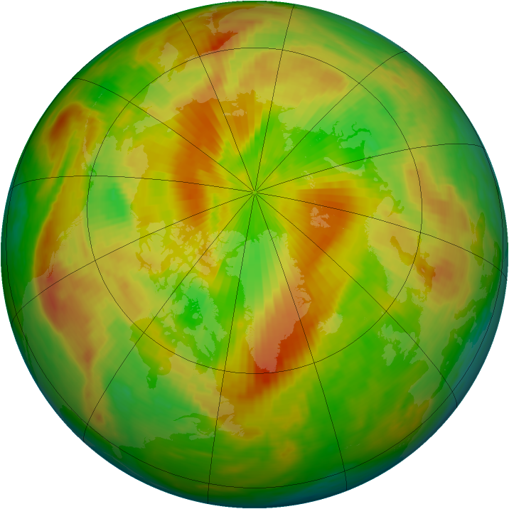 Arctic ozone map for 28 April 1990
